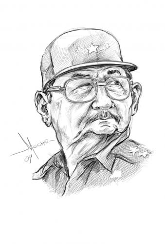 Cartoon: Raul Castro (medium) by Mecho tagged caricatura,caricature