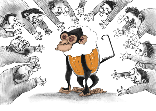 Cartoon: monkey (medium) by ivo tagged wow