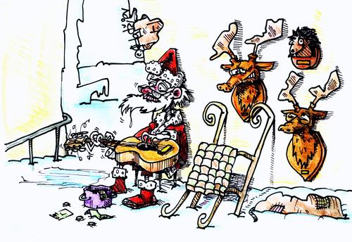 Cartoon: santa and crisis 2 (medium) by ivo tagged wau