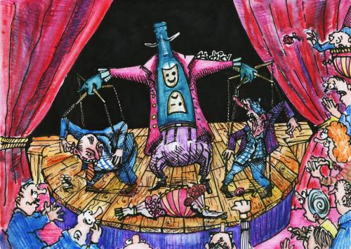 Cartoon: theatre 2 (medium) by ivo tagged wau