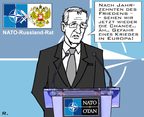 Cartoon: Bewaffneter Konflikt in Europa? (medium) by RachelGold tagged nato,russland,usa,europa,ukraine,krise,warnung,krieg,manöver,nato,russland,usa,europa,ukraine,krise,warnung,krieg,manöver