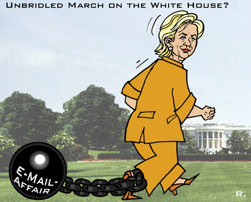 Cartoon: nearly unbridled (medium) by RachelGold tagged hillary,clinton,white,house,presidency,election,campeign