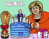 Cartoon: Alles Gute! (small) by RachelGold tagged angela,merkel,60,jahre,geburtstag,fifa,eu,juncker,dax