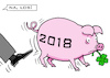 Cartoon: Erzwungener Optimismus? (small) by RachelGold tagged 2018,jahreswechsel,neujahr,schweinchen,glücksbringer,glück