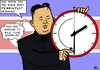Cartoon: half an hour backwards (small) by RachelGold tagged north,korea,intependence,clock,time,half,an,hour,kim,jong,un