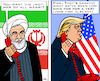 Cartoon: USA-Iran agreeing! (small) by RachelGold tagged usa,iran,war,mother,of,all,wars,agreeing,rohani,trump,telefone,world
