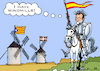 Cartoon: Windmills of Separatism (small) by RachelGold tagged spain,catalonia,basque,separatism,separatist,windmills,donquijote
