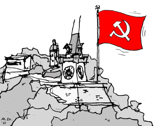 Cartoon: Graz 2021 (medium) by MarkusSzy tagged österreich,graz,wahlen,gemeinderat,rathaus,bürgermeisterin,kp,kpö,kommunismus