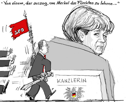 Cartoon: Steinbrück (medium) by MarkusSzy tagged deutschland,wahl,merkel,steinbrück,spd,cdu