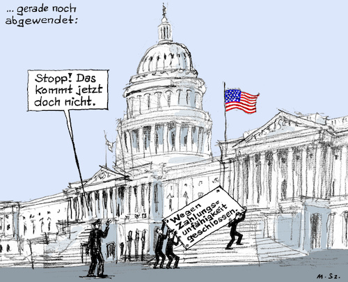 Cartoon: US-Shutdown (medium) by MarkusSzy tagged usa,washington,dc,kapitol,kongress,repräsentantenhaus,budget,shutdown
