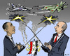 Cartoon: Anti-Terror-Fight in Syria? (small) by MarkusSzy tagged syria,usa,russia,obama,putin,assad,aircraft,bombing,anti,terror