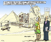 Cartoon: El Baradei in Cairo (small) by MarkusSzy tagged egypt,cairo,military,ancient,regime,pyramides,sphinx,el,baradei
