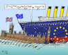 Cartoon: On Total Collision Course (small) by MarkusSzy tagged eu,uk,britain,brexit,no,deal,may,ship,collision,course