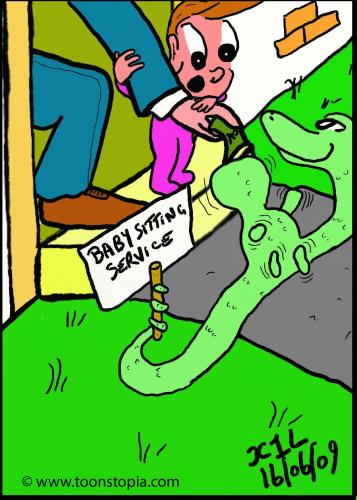 Cartoon: Babysitter (medium) by chriswannell tagged babysitter,gag,cartoon