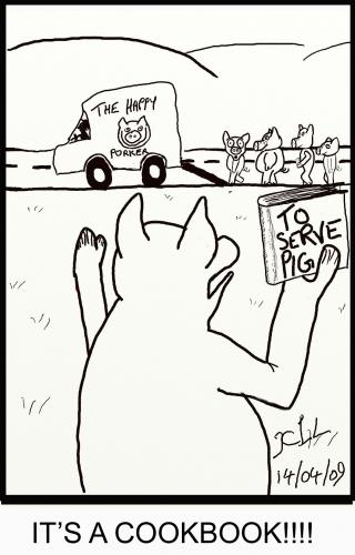 Cartoon: To Serve Pig (medium) by chriswannell tagged gag,cartoon,pig,cookbook