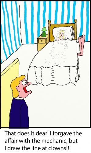Cartoon: Unfathful Again (medium) by chriswannell tagged gag,unfaithful,bedroom
