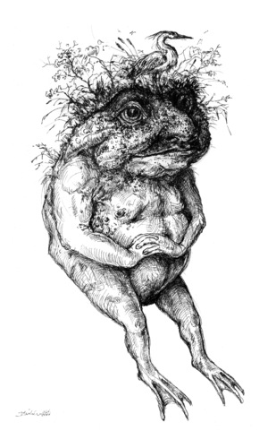 Cartoon: Teichgeist (medium) by Thomas Bühler tagged frog,geist,wasser,frosch,tiere