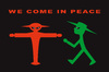 Cartoon: We come in peace (small) by Thomas Bühler tagged ampelmännchen aliens weltraum außerirdische