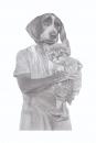 Cartoon: Dog and Kitten (small) by jim worthy tagged animal,dog,cat,kitten,pencil,illustration