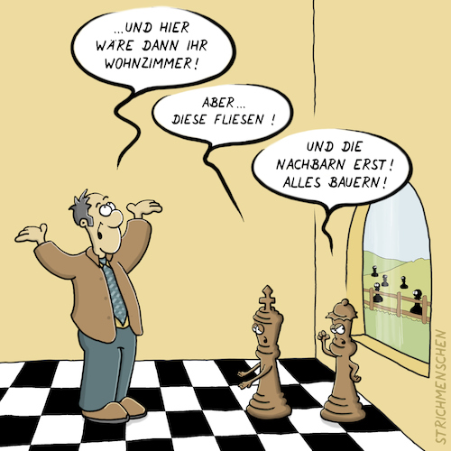 Cartoon: Immobilien (medium) by Thorsten Klomfass tagged schach,könig,dame,immobilien,makler,schach,könig,dame,immobilien,makler