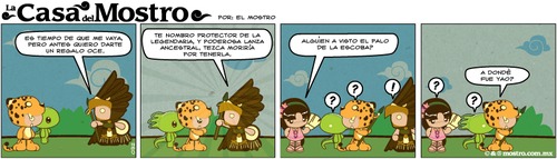 Cartoon: Adios Yao!. (medium) by mostro tagged vector,eagle,aguila,mostro,azteca,mexica,aztec,comic,strip,tira,comica,ajolote