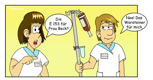 Cartoon: Sucht in der Pflege 4 (medium) by ms-illustration tagged sucht,drogen,alkohol,pflege,medizin,schwester,pfleger