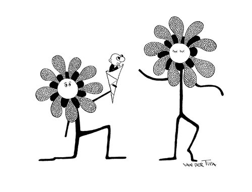 Cartoon: Flowers (medium) by van der Tipa tagged flower,marry,love,date