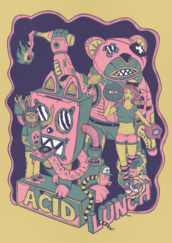 Cartoon: acid lunch (medium) by elmoro tagged digital,vector,illustrator,illustration,acid