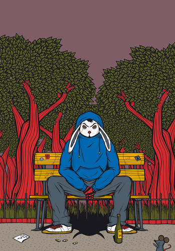 Cartoon: alone in the park (medium) by elmoro tagged illustration,illustrator,digital,vector,art