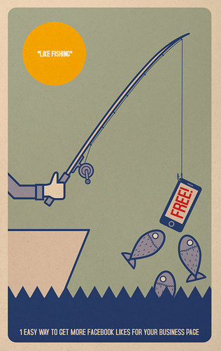 Cartoon: LIKE FISHING (medium) by elmoro tagged illustrator,humor,facebook,like,fishing,fish,irony,digital