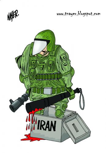 Cartoon: Elections by Iranian style (medium) by Nayer tagged mahmoud,ahmadinejad,iran,elections,police,clash
