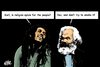 Cartoon: Bob meets Karl (small) by Nayer tagged bob,marley,karl,marx,religion,opium