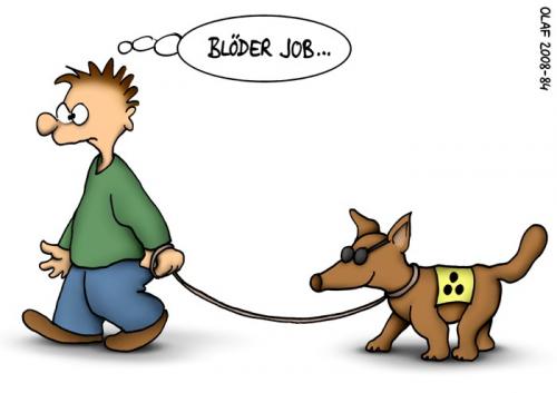 Cartoon: Blöder Job (medium) by ralfschnellegmxde tagged blindenhund,guide,dog,blind