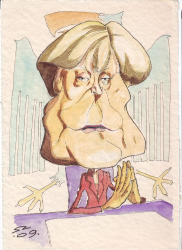 Cartoon: Angela Merkel (medium) by zed tagged angela,merkel,politics,portrait,germany,prime,minister