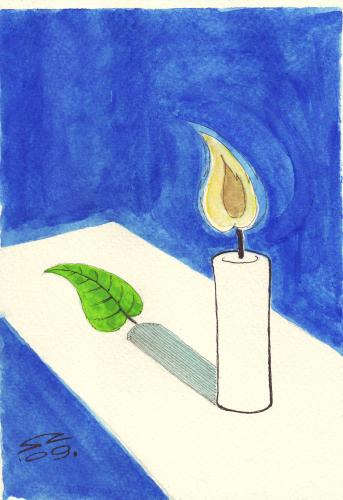 Cartoon: candle (medium) by zed tagged tree,warming,global,illustration,nature,candle