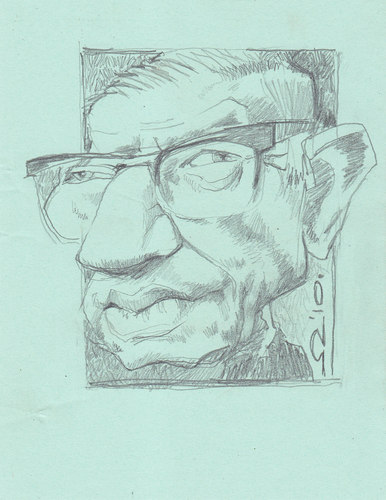 Cartoon: Jean Paul Sartre (medium) by zed tagged jean,paul,sartre,paris,france,writer,philosoph,portrait,caricature