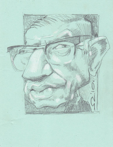 Cartoon: Jean Paul Sartre (medium) by zed tagged jean,paul,sartre,paris,france,writer,philosoph,portrait,caricature