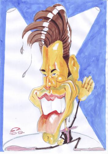 Cartoon: John Travolta (medium) by zed tagged john,travolta,grease,hollywood,movie,musical,actor,usa,portrait,caricature,famous,people