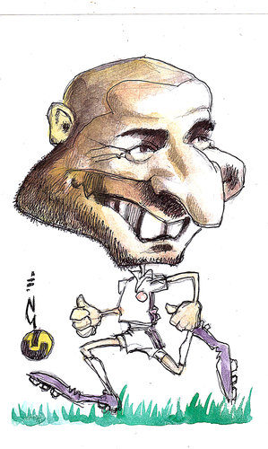 Cartoon: Karim Benzema (medium) by zed tagged player,caricature,portrait,football,france,benzema,karim,sport,international
