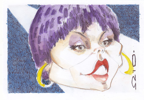 Cartoon: Pat Benatar (medium) by zed tagged pat,benatar,usa,singer,rock,and,roll,musician,portrait,caricature