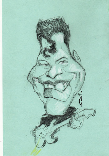 Cartoon: Ritchie Valens (medium) by zed tagged ricardo,esteban,valenzuela,reyes,usa,singer,musician,rock,and,roll,portrait,caricature