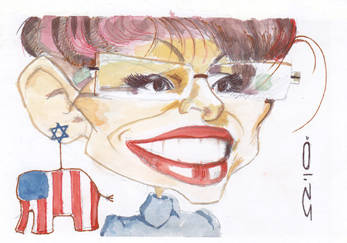 Cartoon: Sarah Palin (medium) by zed tagged sarah,palin,usa,politician,republican,portrait,caricature