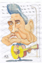 Cartoon: Johnny Cash (small) by zed tagged johnny cash musician rock music folsom prison blues usa portrait caricature famous people