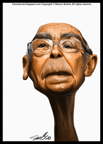 Cartoon: Saramago portrait caricature (medium) by Caricaturas tagged saramago,portrait,caricature