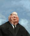 Cartoon: Alfred Hitchcock caricature (small) by Caricaturas tagged alfred,hitchcock,caricature,famous,director,birds,master,suspense,hollywood,celebrity