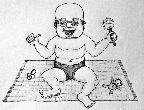 Cartoon: m.a.d (medium) by schmidibus tagged baby,made,am,diwan