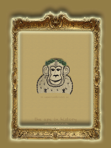 Cartoon: the ape in history-no.13-cäsar (medium) by schmidibus tagged obelix,asterix,gallien,weltherrschaft,imperium,römer,julius,cäsar,autor,staatsmann