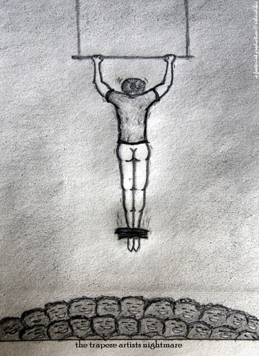 Cartoon: trapezeartist (medium) by schmidibus tagged nightmare,circus,artist