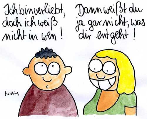 Cartoon: Verliebt (medium) by Matthias Schlechta tagged verliebt