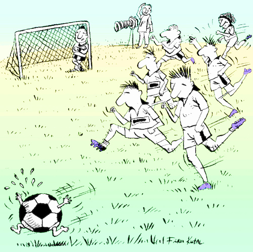 Cartoon: Running for a goal is important (medium) by firuzkutal tagged football,world,cup,russia,germany,italia,brasil,fair,play,soccer,fan,ball,game,holligan,football,world,cup,russia,germany,italia,brasil,fair,play,soccer,afrique,ball,game,holligan